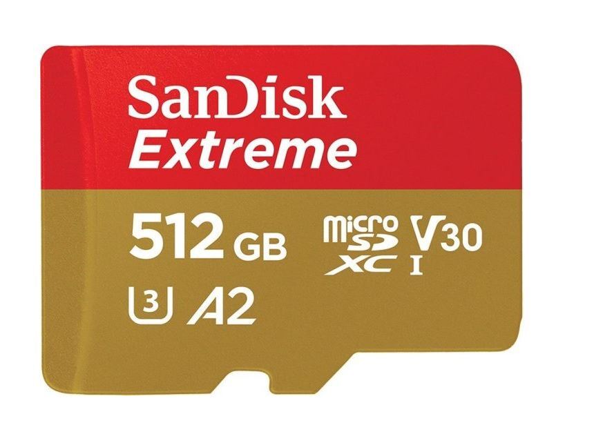 Bild von SanDisk 512GB Extreme microSD Speicherkarte (2022) 190MB/s & 130MB/s Lese/Schreibgeschwindigkeit, A2 C10 V30 UHS-I U3