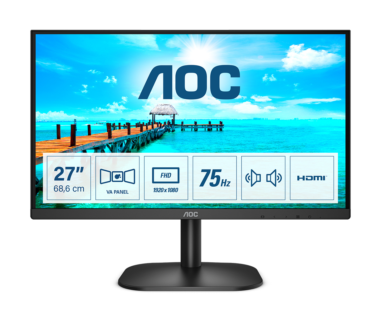 Bild von AOC 27B2AM Full HD Monitor - VA-Panel, HDMI