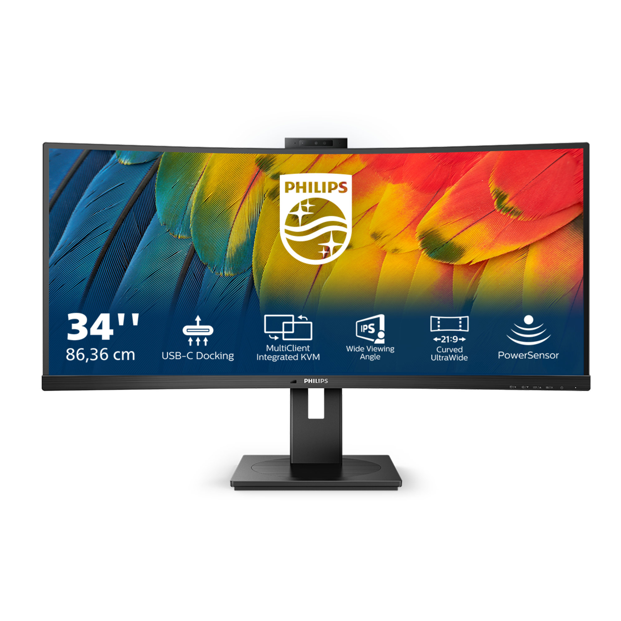 Bild von Philips 34B1U5600CH Office Monitor - UWQHD, Webcam, USB-C