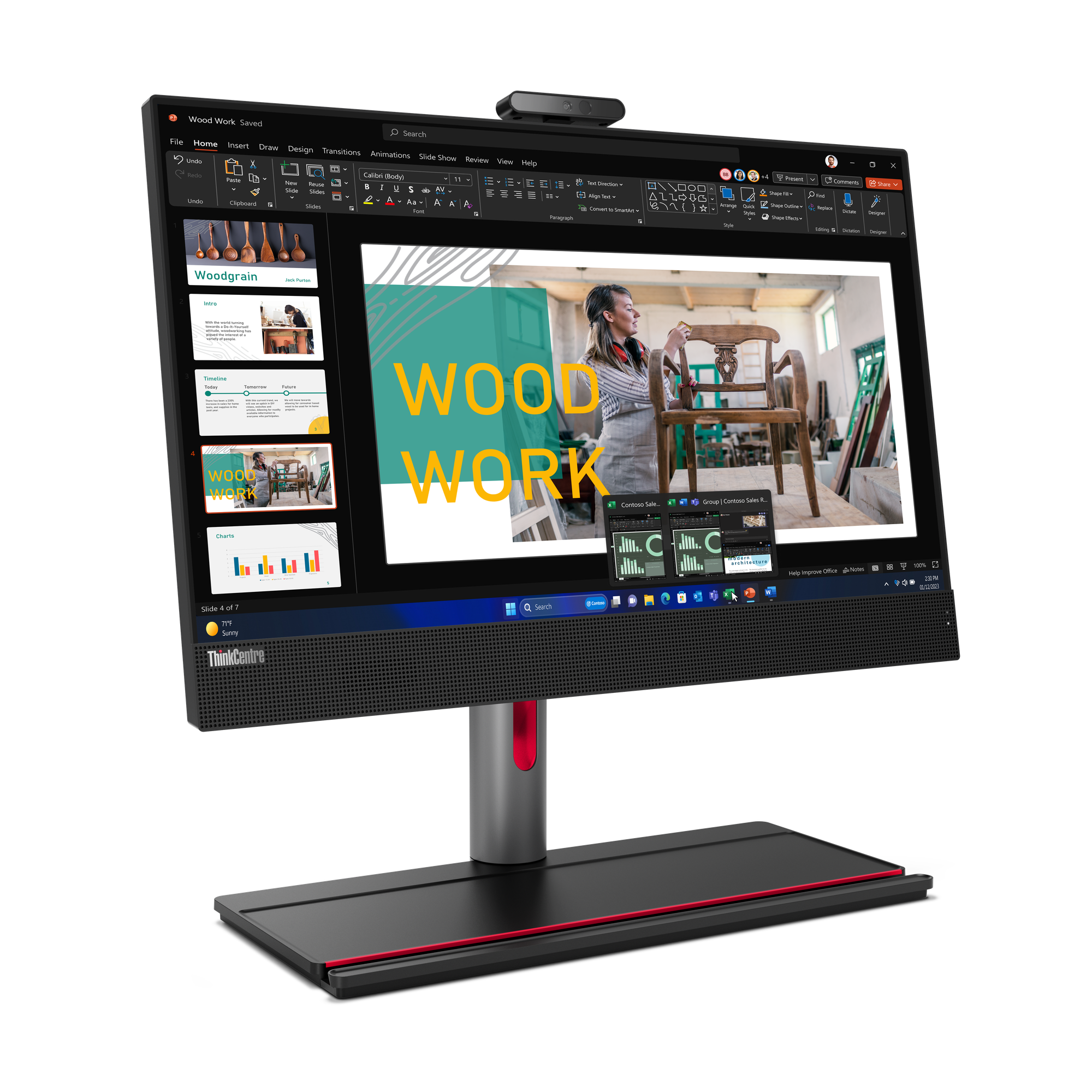 Bild von Lenovo ThinkCentre M90a AiO 12SH000QGE - 60,5cm (23,8") FHD-Display - i5-14500, 16GB DDR5 RAM, 512GB SSD, UHD Grafik, W11Pro