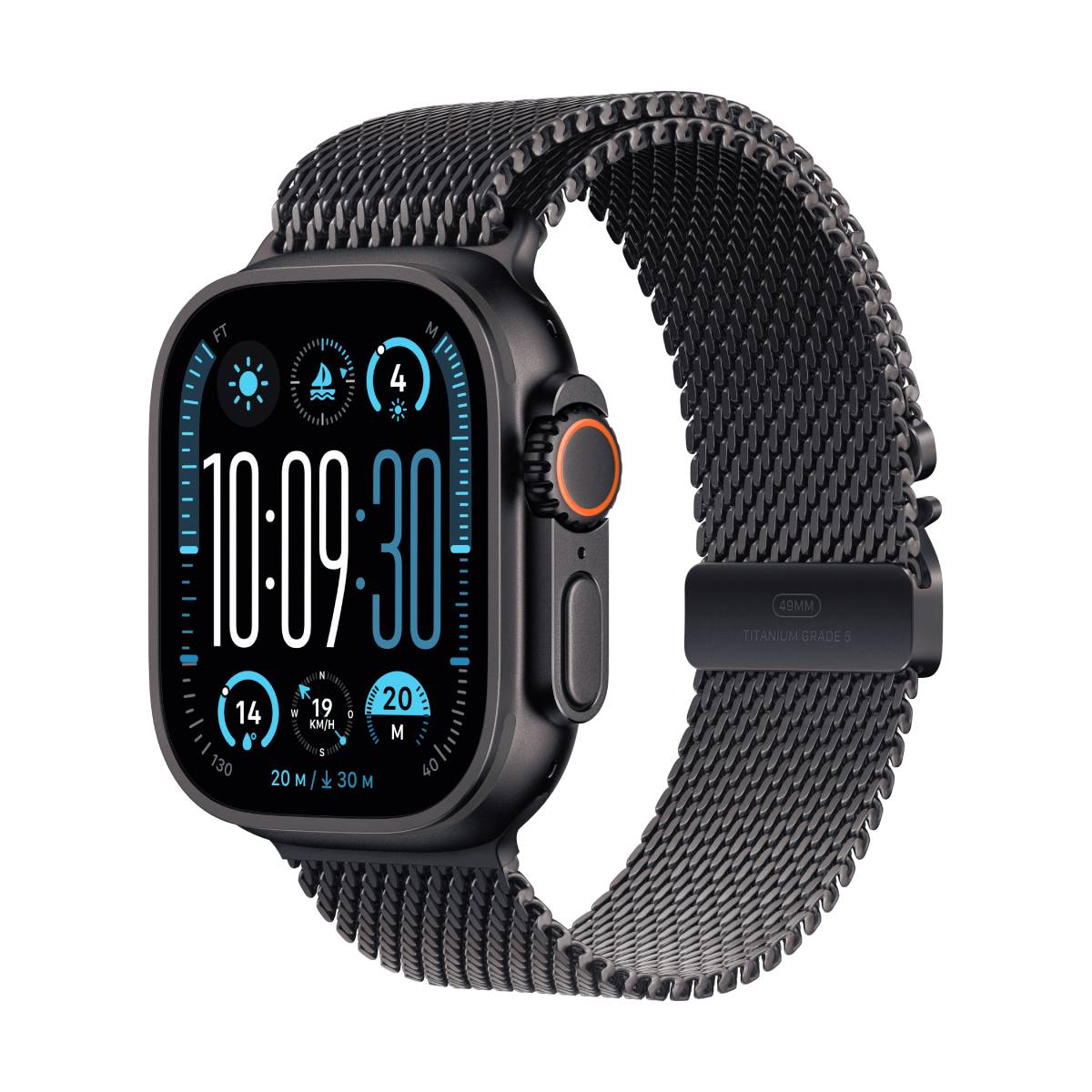 Bild von Apple Watch Ultra 2 Schwarz Titanium Milanese Loop Schwarz L 2024 GPS + Cellular 49mm