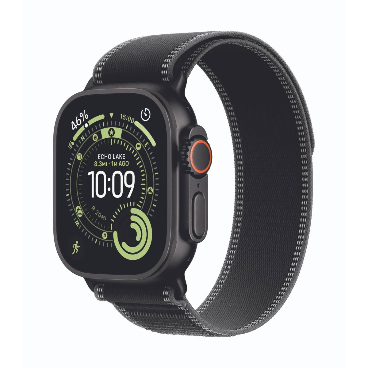 Bild von Apple Watch Ultra 3 Cellular 49mm Schwarz Titan Gehäuse mit Schwarz/Kohlegrau Trail Loop - M/L