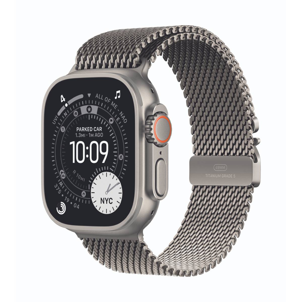 Bild von Apple Watch Ultra 3 Cellular 49mm Natur Titan Gehäuse mit Natur Titan Milanaise Armband - Large