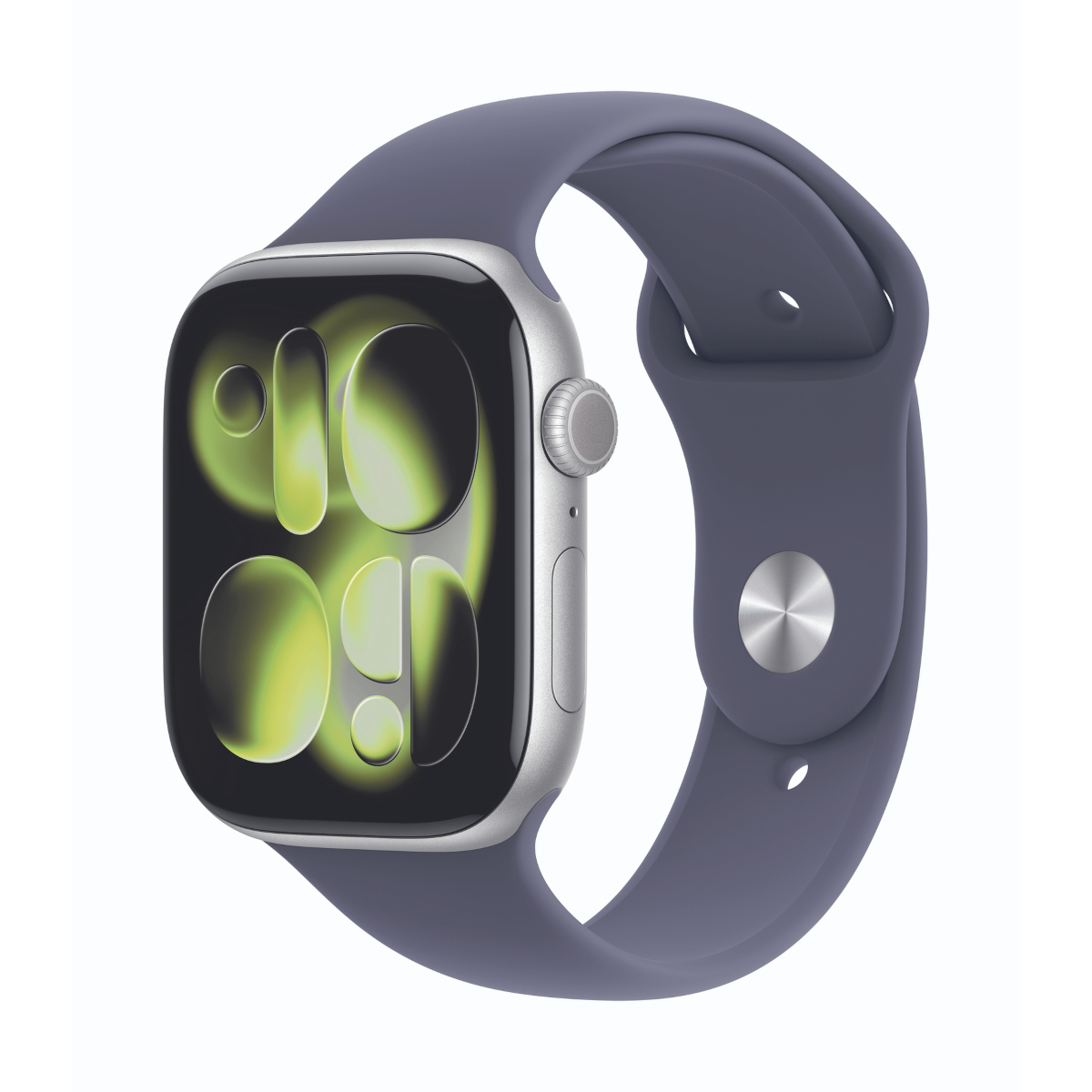 Bild von Apple Watch Series 11 Cellular 46mm Silber Aluminium Gehäuse mit Nebelviolett Sport Band - M/L