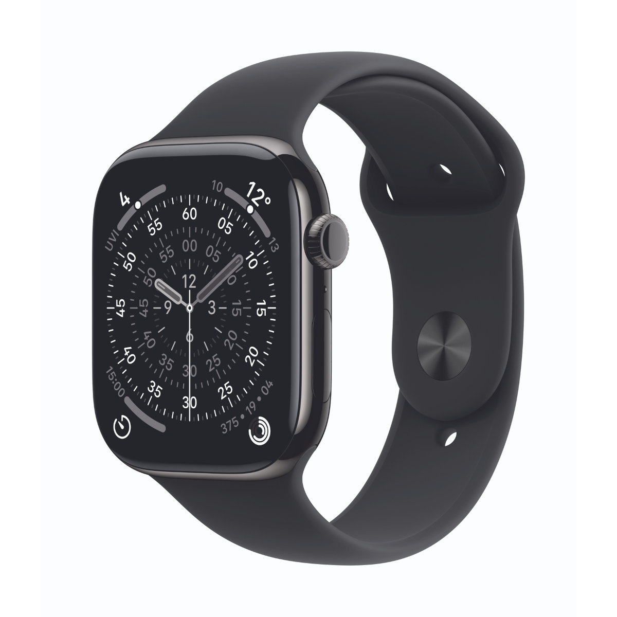 Bild von Apple Watch Series 11 Cellular 46mm Schiefer Titan Gehäuse mit Schwarz Sport Band - M/L