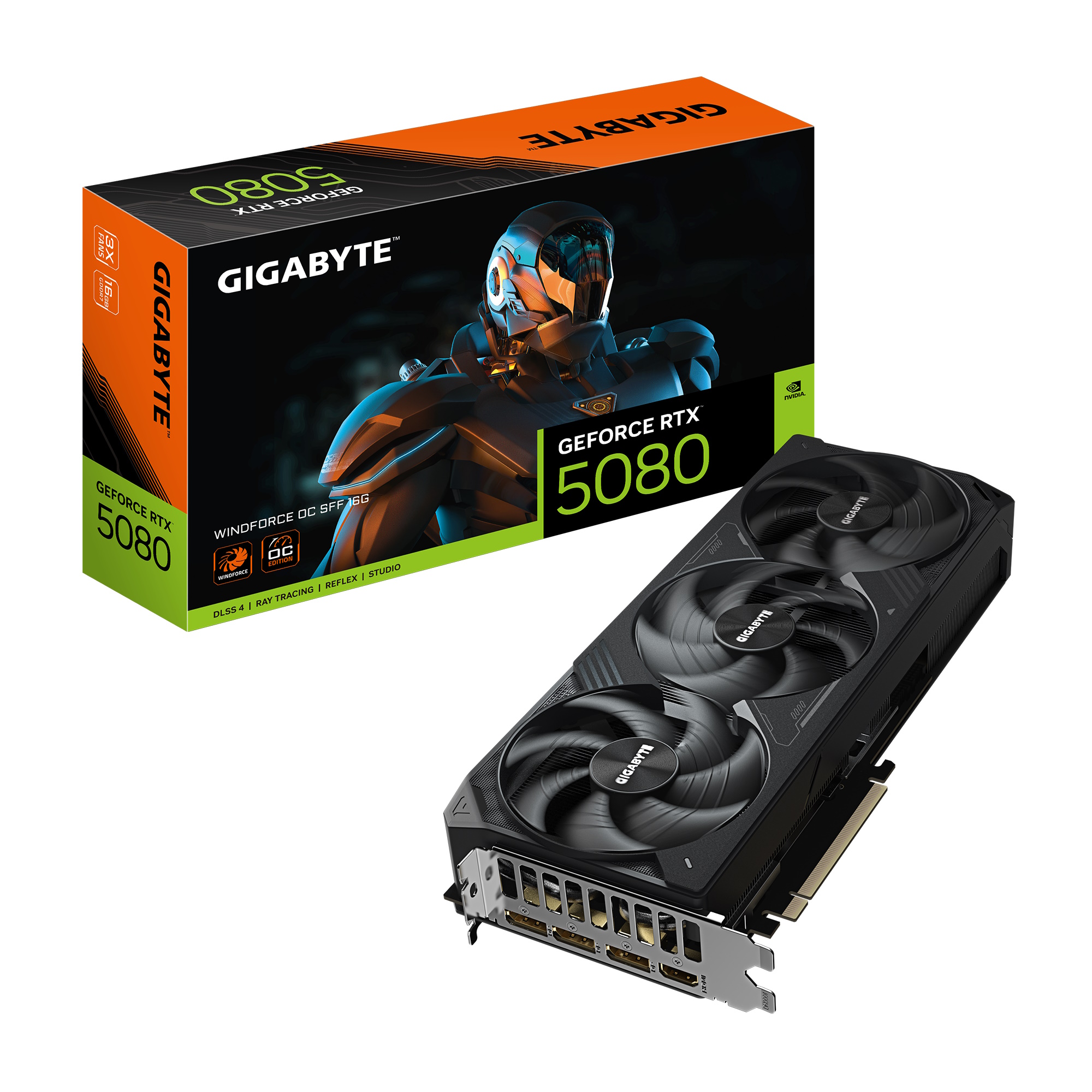 Bild von GIGABYTE GeForce RTX 5080 Windforce OC SFF 16G - 16GB GDDR7, HDMI, 3x DP