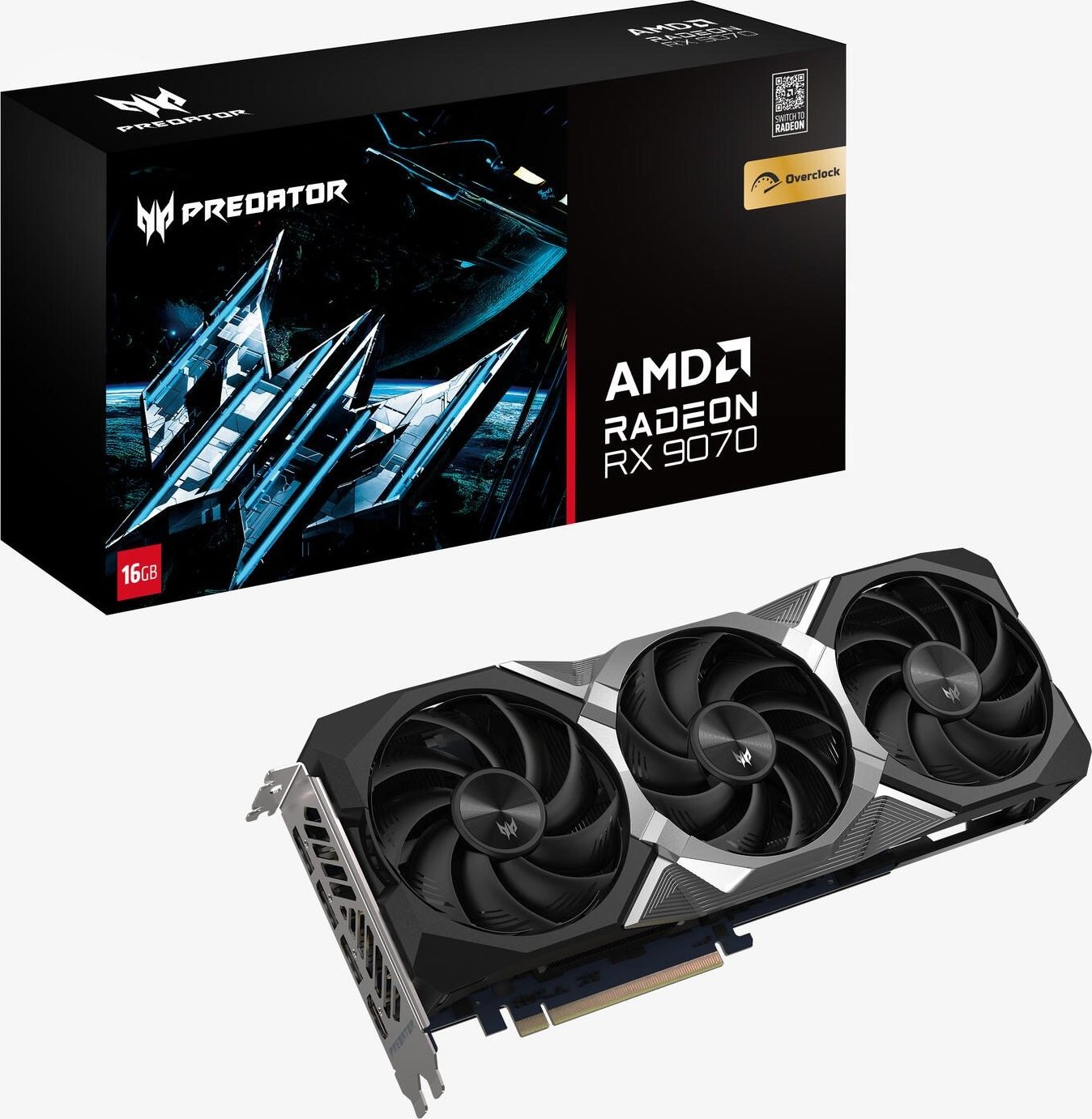 Bild von Acer Predator BiFrost AMD Radeon RX 9070 16G OC - 16GB GDDR6, 1x HDMI, 3x DP