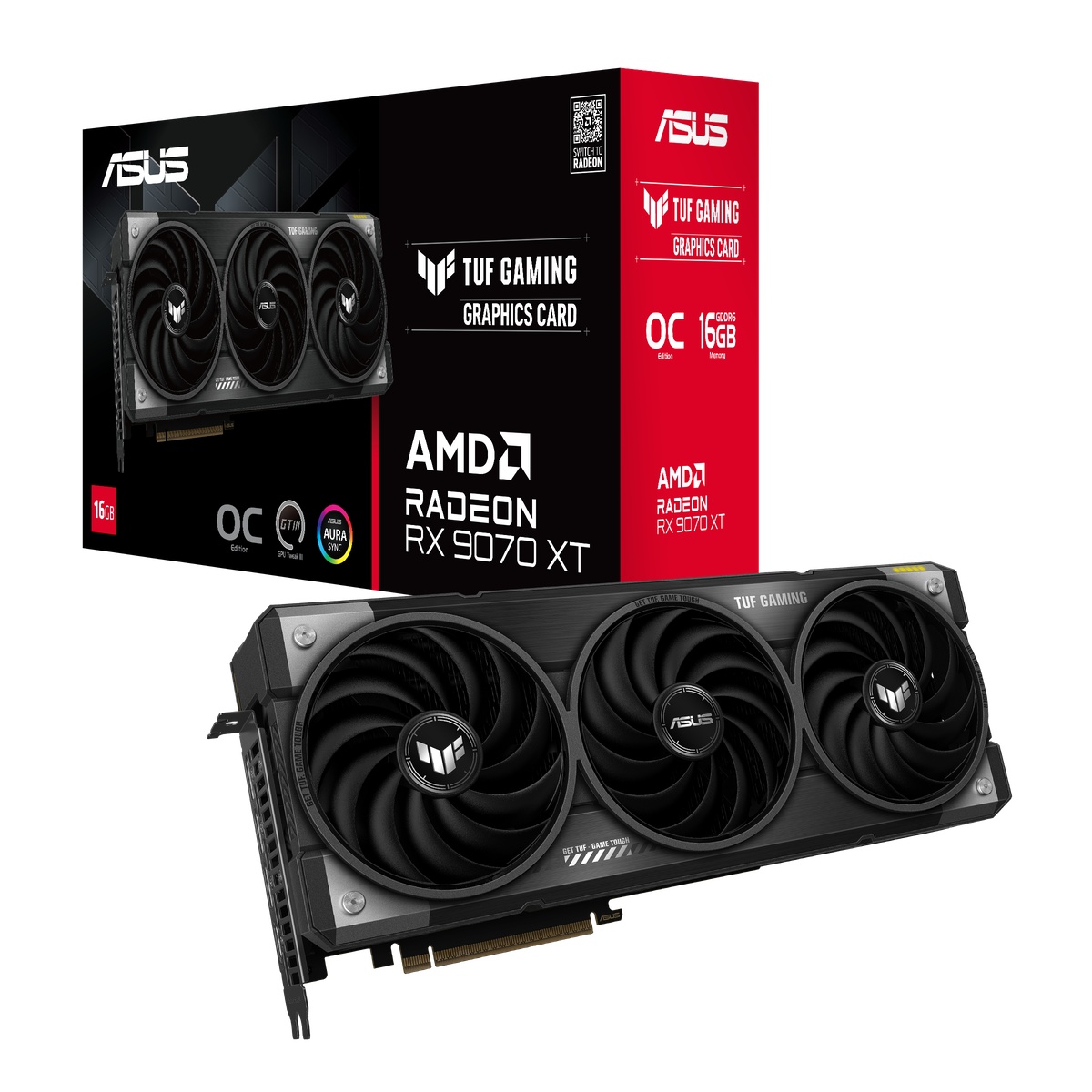 Bild von Asus TUF Radeon RX 9070 XT 16GB Grafikkarte - 16GB GDDR6, HDMI, 3x DP