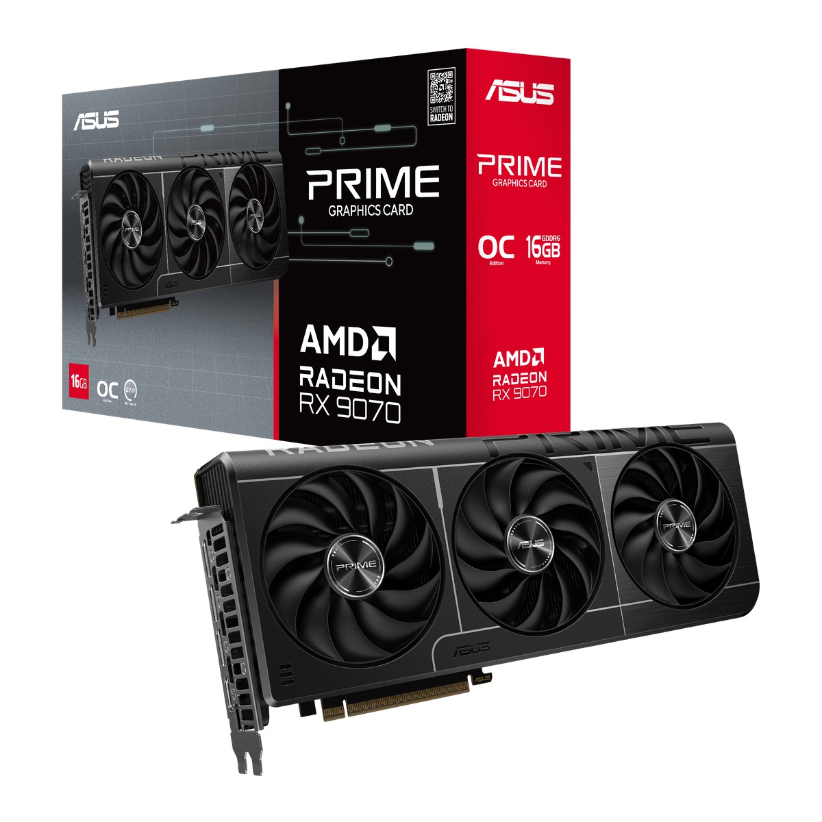 Bild von ASUS Prime Radeon RX 9070 OC Grafikkarte - 16GB GDDR6, HDMI, 3x DP
