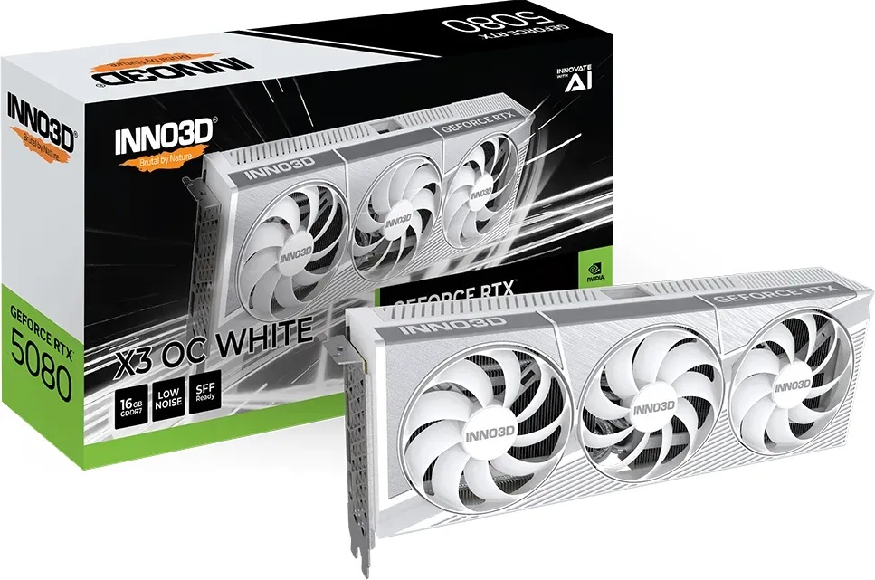 Bild von INNO3D GeForce RTX 5080 X3 OC White - 16GB GDDR7, HDMI, 3x DP