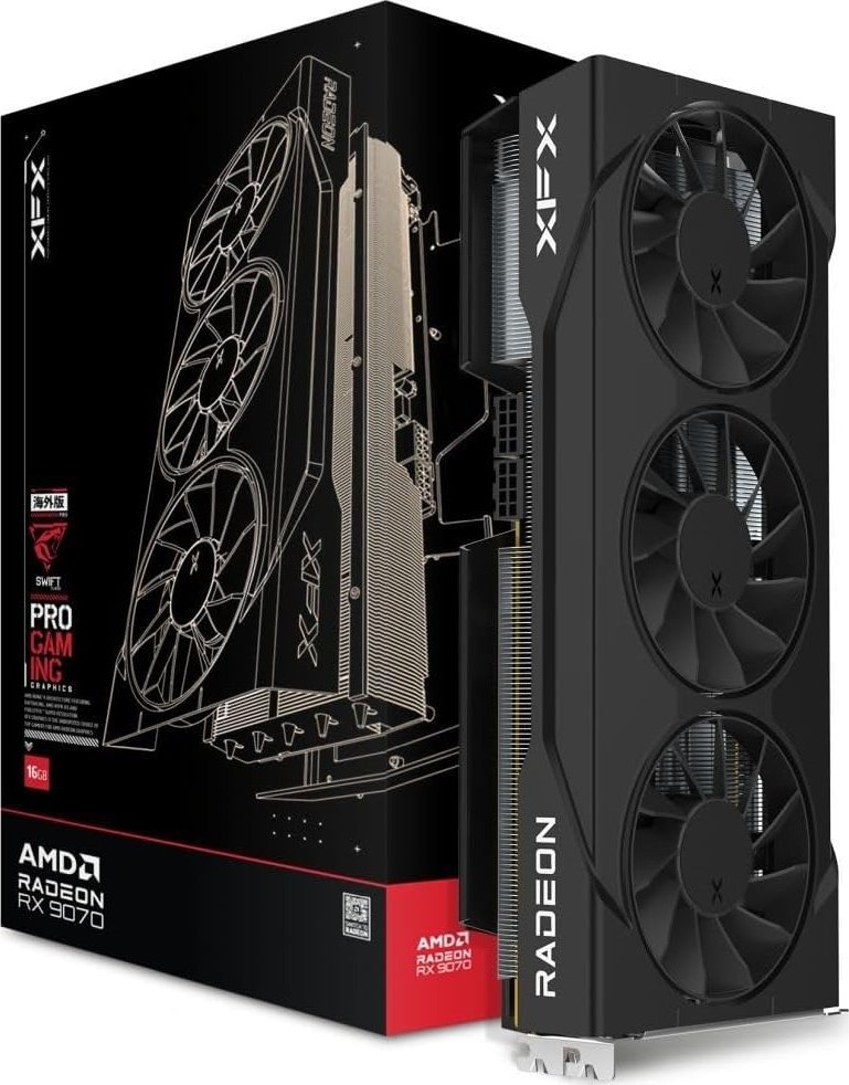 Bild von XFX Swift Radeon RX 9070 OC Triple Fan Gaming Edition - 16GB GDDR6, 1x HDMI, 3x DP