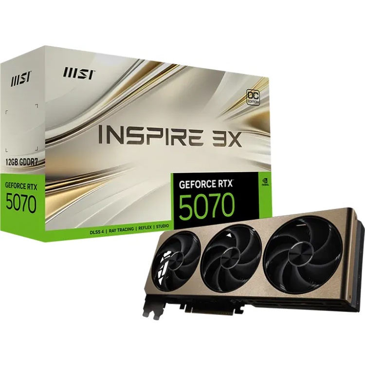 Bild von MSI GeForce RTX 5070 12G INSPIRE 3X OC - 12GB GDDR7, HDMI, 3x DP