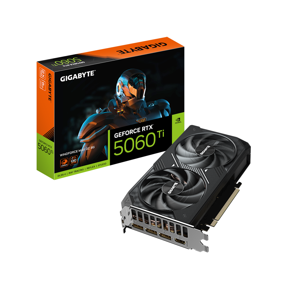 Bild von KOMP. GIGABYTE GeForce RTX 5060 Ti Windforce MAX OC 8G - 8GB GDDR7, HDMI, 3x DP
