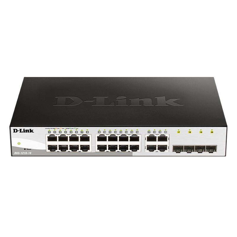Bild von D-Link DGS-1210-16 Smart Managed Switch 16x Gigabit Ethernet, 4x GbE/SFP Combo