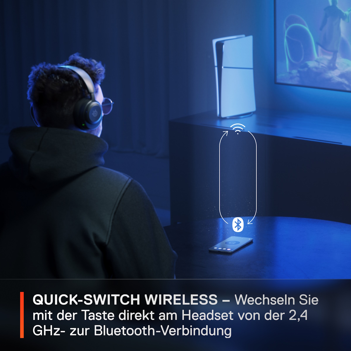 Bild von SteelSeries Arctis Nova 5P Wireless kabelloses Gaming Headset für PC, PlayStation, Switch und Mobilgeräte, ClearCast 2.X Mikrofon, 60 Stunden Akkulauf