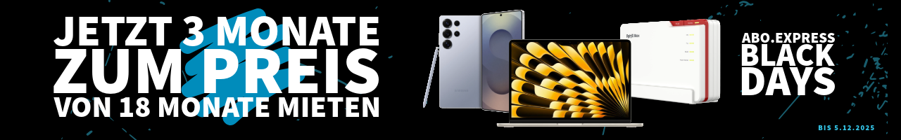 Black Days 3 Monate zum Preis von 18 Monate mieten