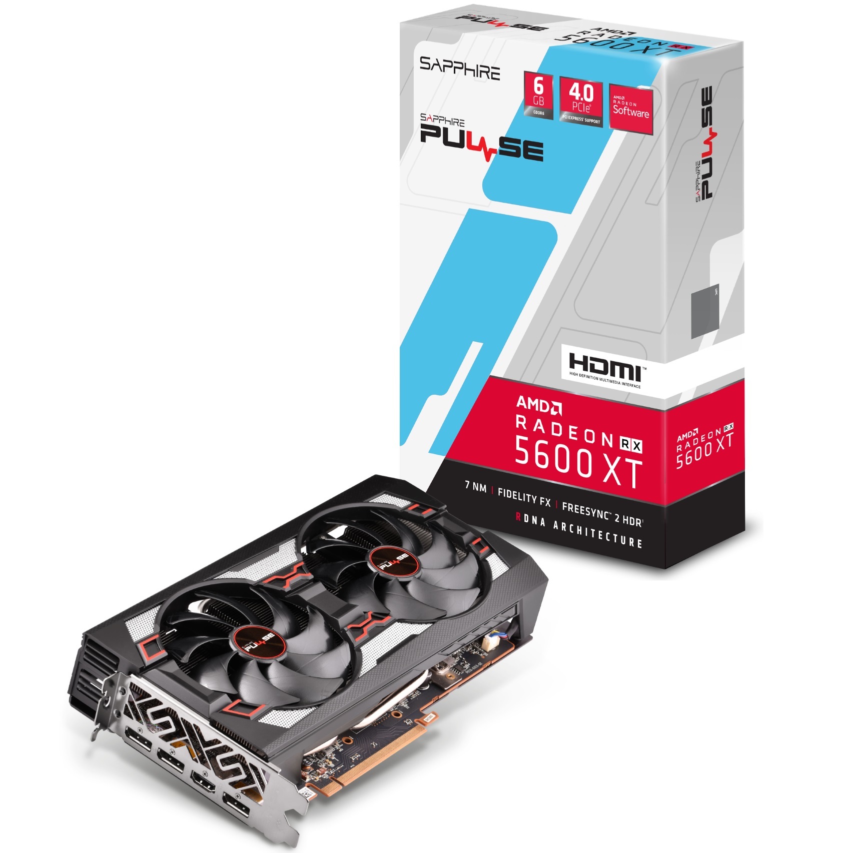 Bild von SAPPHIRE PULSE Radeon RX 5600XT 6GB GDDR6 Grafikkarte - 3x DisplayPort/HDMI