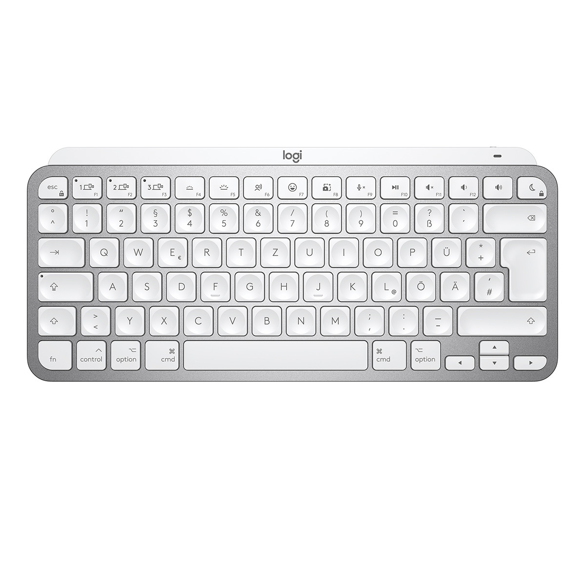 Bild von Logitech MX Keys Mini for Mac Minimalist Wireless Illuminated Keyboard, kabellose Bluetooth-Tastatur , pale grey