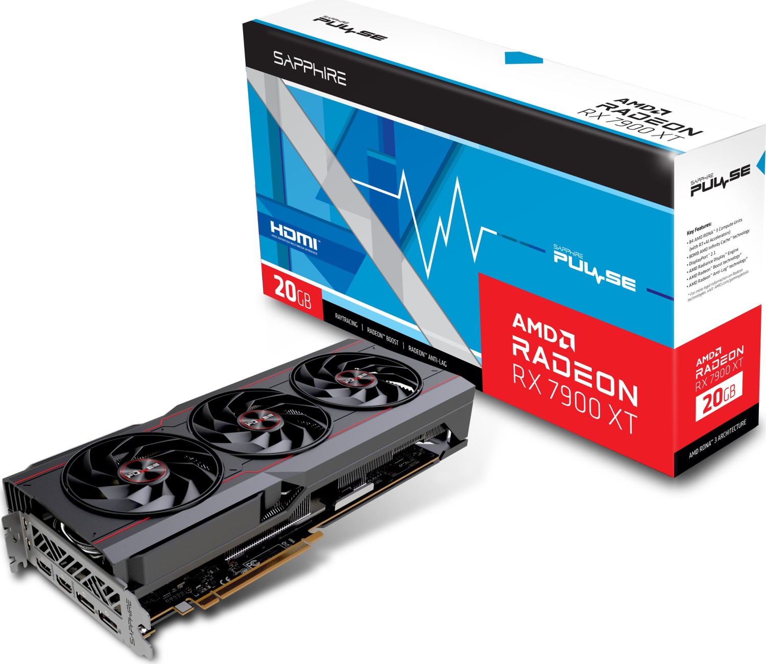 Bild von Sapphire Pulse Radeon RX 7900 XT B-Ware - 20GB GDDR6, 2x HDMI, 2x DP, lite retail