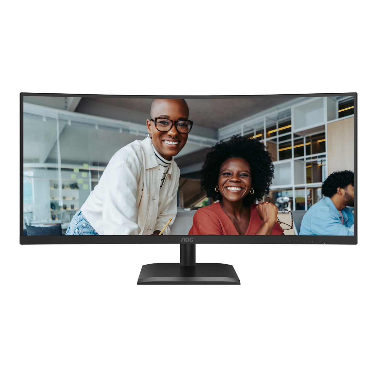 Bild von AOC CU34E4CW Curved Office Monitor 34 Zoll WQHD , höhenverstellbar, Lautsprecher, Webcam, schwarz