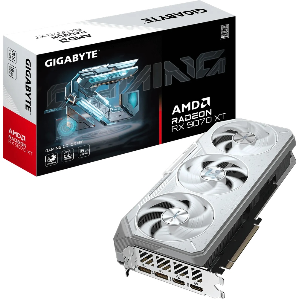 Bild von Gigabyte Radeon RX 9070 XT 16GB Gaming OC ICE Grafikkarte - 16GB GDDR6, 2x HDMI, 2x DP