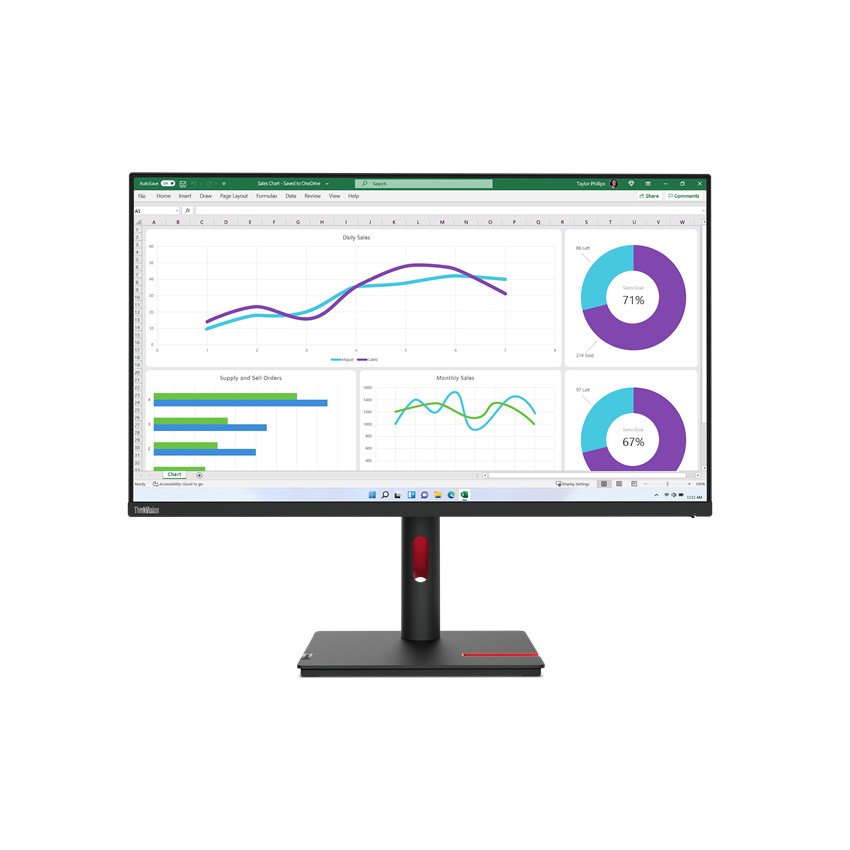 Bild von ThinkVision T32h-30 Business Monitor - QHD IPS Panel Höhenverstellbar, USB-C, Power Delivery 90W, RJ45