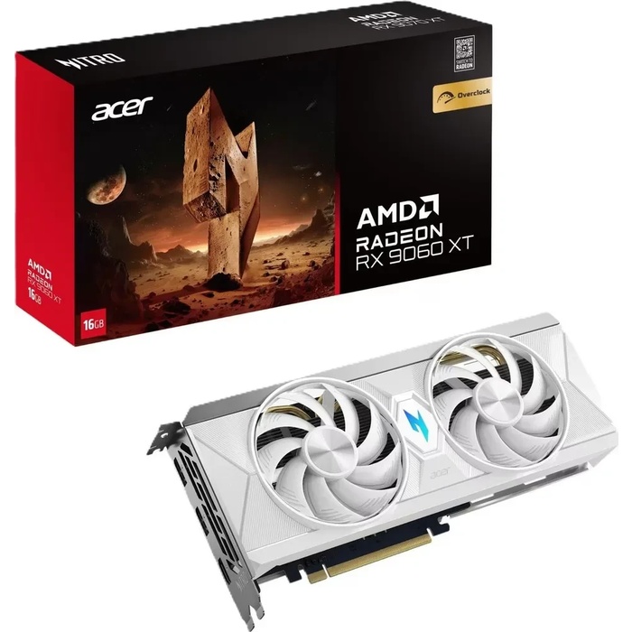 Bild von Acer Nitro AMD RX 9060 XT 16G OC White - 16GB GDDR6, 1x HDMI, 3x DP