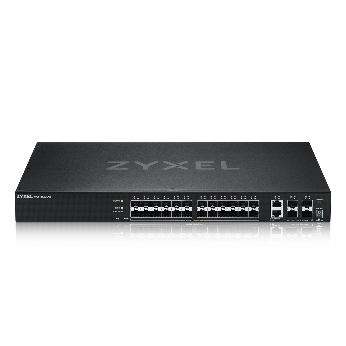 Bild von Zyxel XGS2220-30F Managed Switch 24x Gigabit Ethernet, 2x 10G Ethernet, 4x 10G SFP+