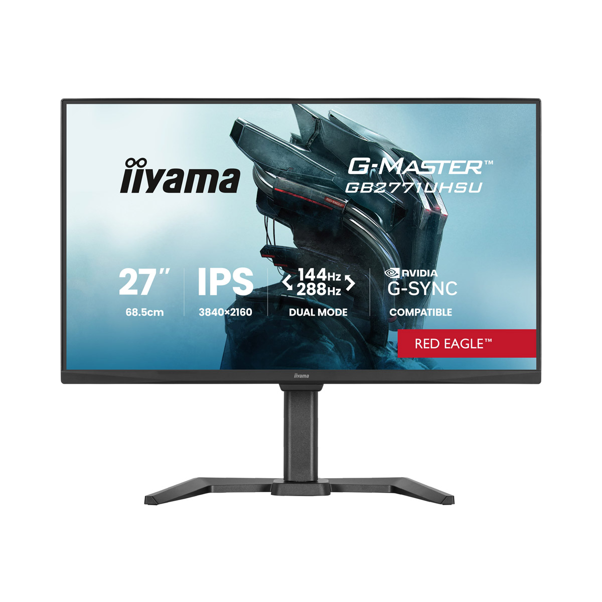 Bild von Iiyama GB2771UHSU-B1 Gaming Monitor 27? 4K UHD IPS, 144 Hz, 0.8 ms MPRT, USB-Hub, USB-C, G-Sync kompatibel, AMD Free Sync Premium
