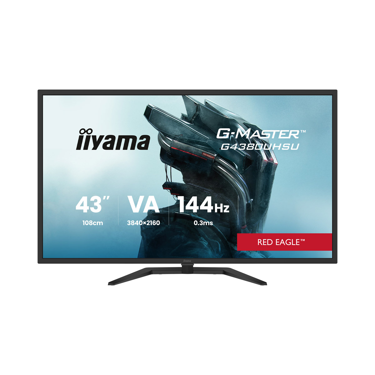 Bild von Iiyama G4380UHSU-B2 Gaming Monitor 42.5? 4K UHD VA, 144 Hz, 0.3 ms MPRT, USB-Hub, USB-C, Adaptiv Sync