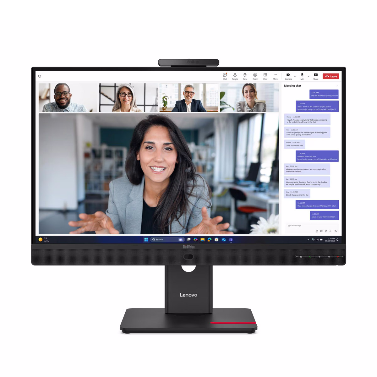 Bild von Lenovo ThinkVision T27QD-4v 27" QHD IPS, 120HZ, 6ms, HDMI, DisplayPort, USB-C (PD100W)