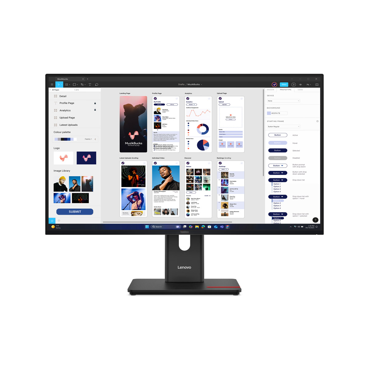 Bild von Lenovo ThinkVision T32UD-40 31.5" 4K UHD IPS, 60HZ, 6ms, HDMI, DisplayPort, USB-C (PD15W)