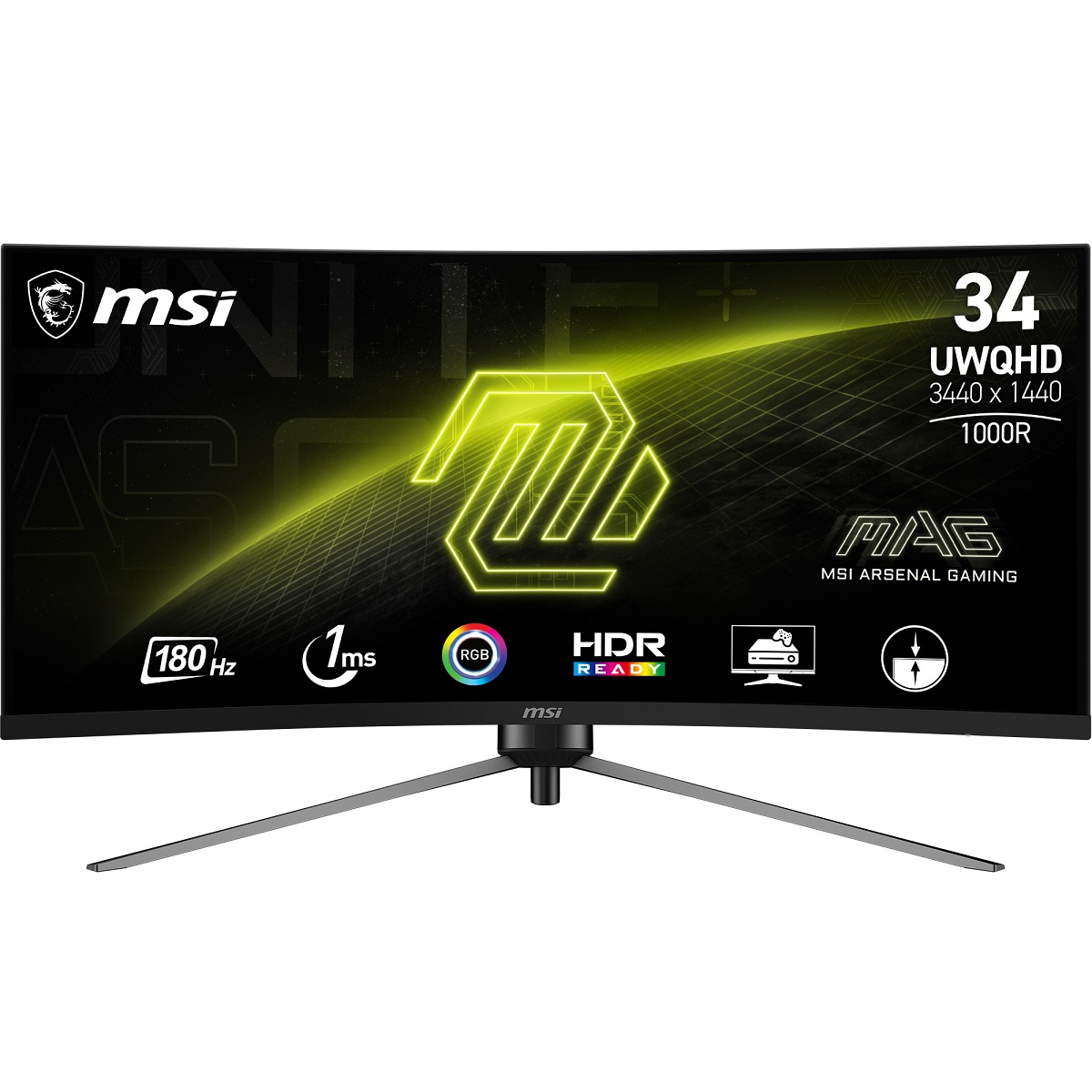 Bild von MSI MAG 345CQRDE Gaming Monitor - UWQHD, 180Hz, 1ms