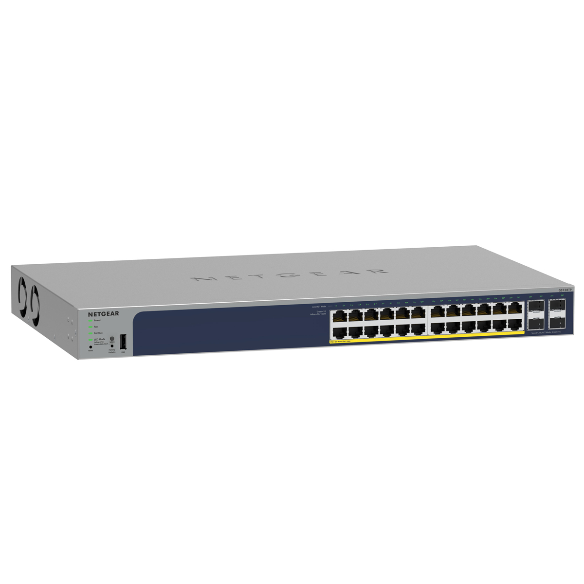 Bild von NETGEAR GS728TP Smart Managed Switch 24x Gigabit Ethernet (24x PoE+, max. 190W), 4x 1 Gbit/s SFP