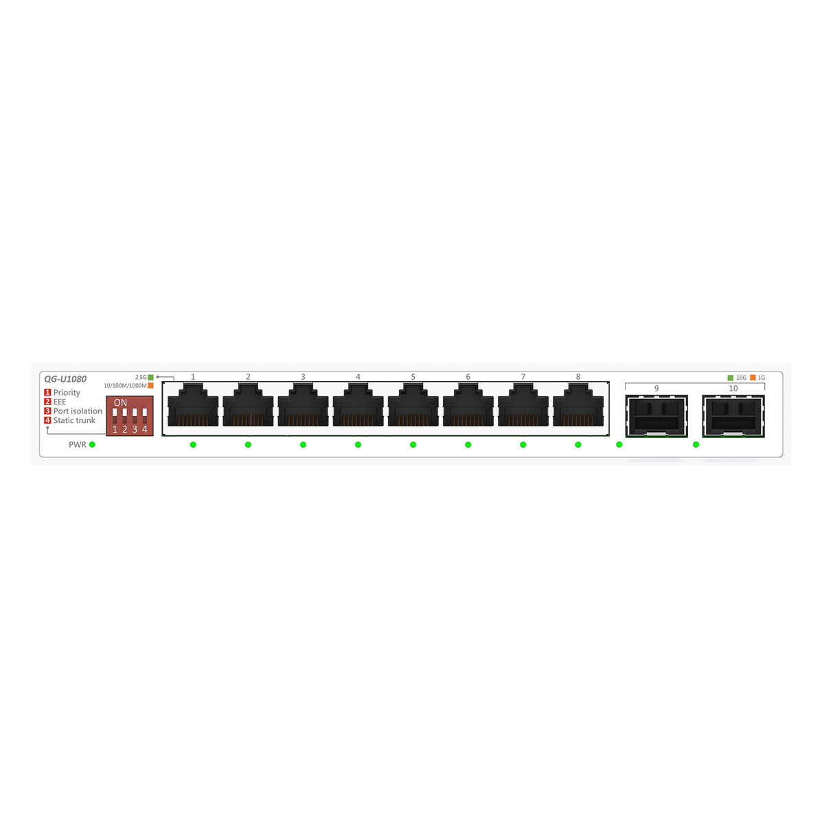 Bild von ASUS QG-U1080 Unmanaged Switch 8x 2.5G Ethernet, 2x 10G SFP+