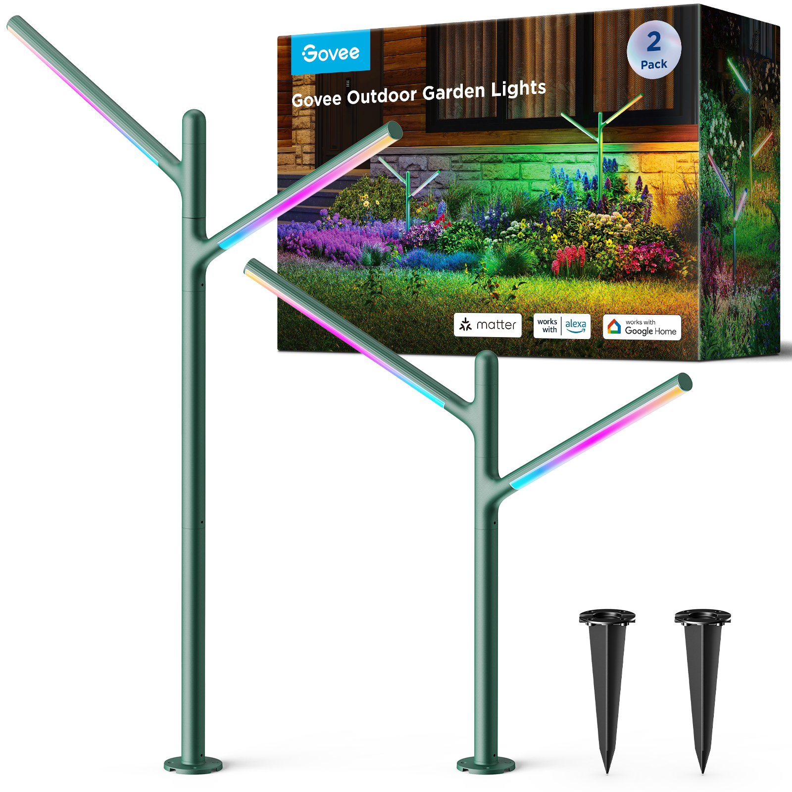 Bild von Govee Outdoor-Gartenleuchten RGBICWW