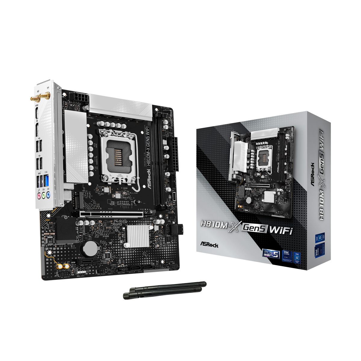 Bild von ASRock H810M-X Gen5 WiFi Mainboard Sockel 1851