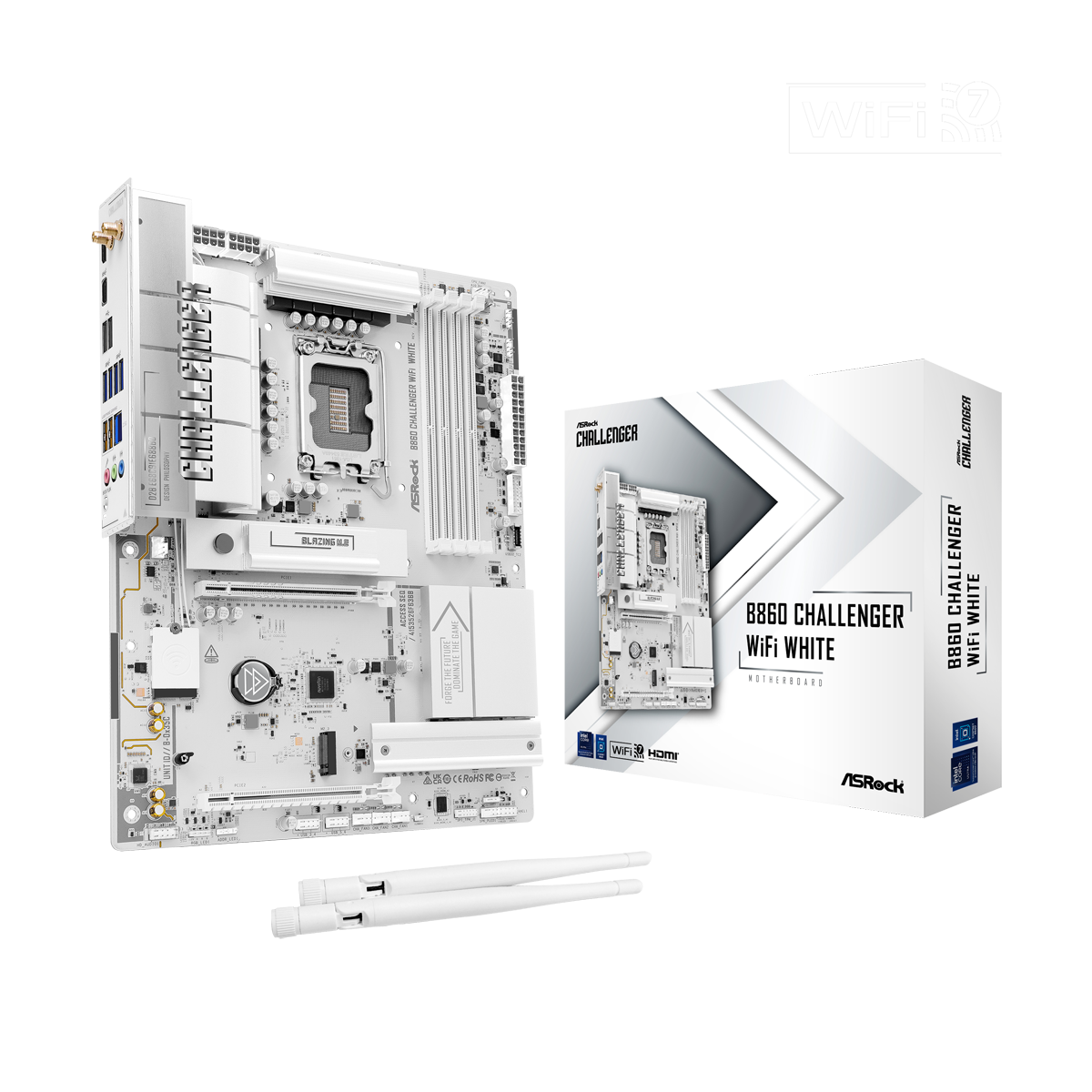 Bild von ASRock B860 Challenger WiFi White Mainboard Sockel 1851