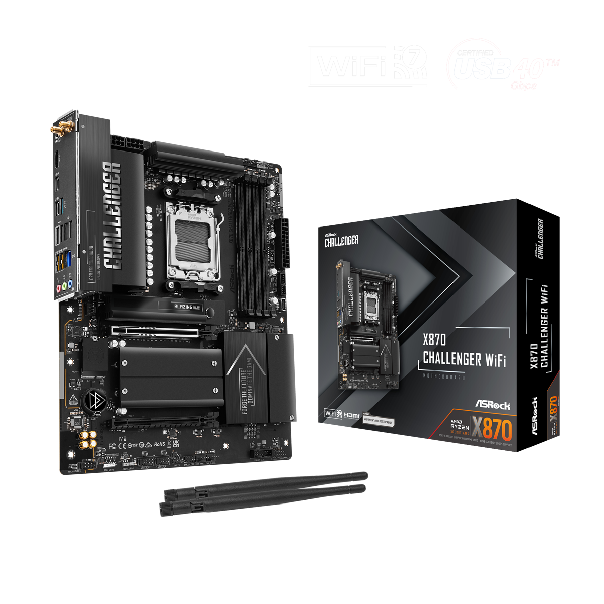Bild von ASRock X870 Challenger WiFi Mainboard Sockel AM5