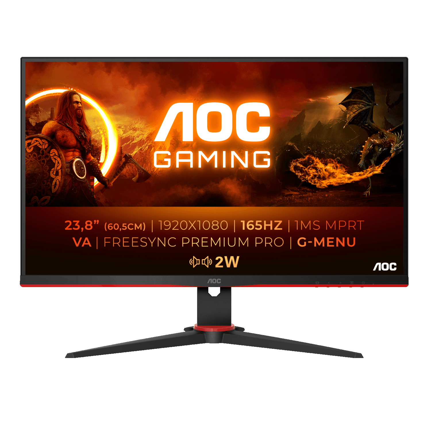 Bild von AOC 24G2SAE/BK Gaming Monitor - 165 Hz, FreeSync Premium