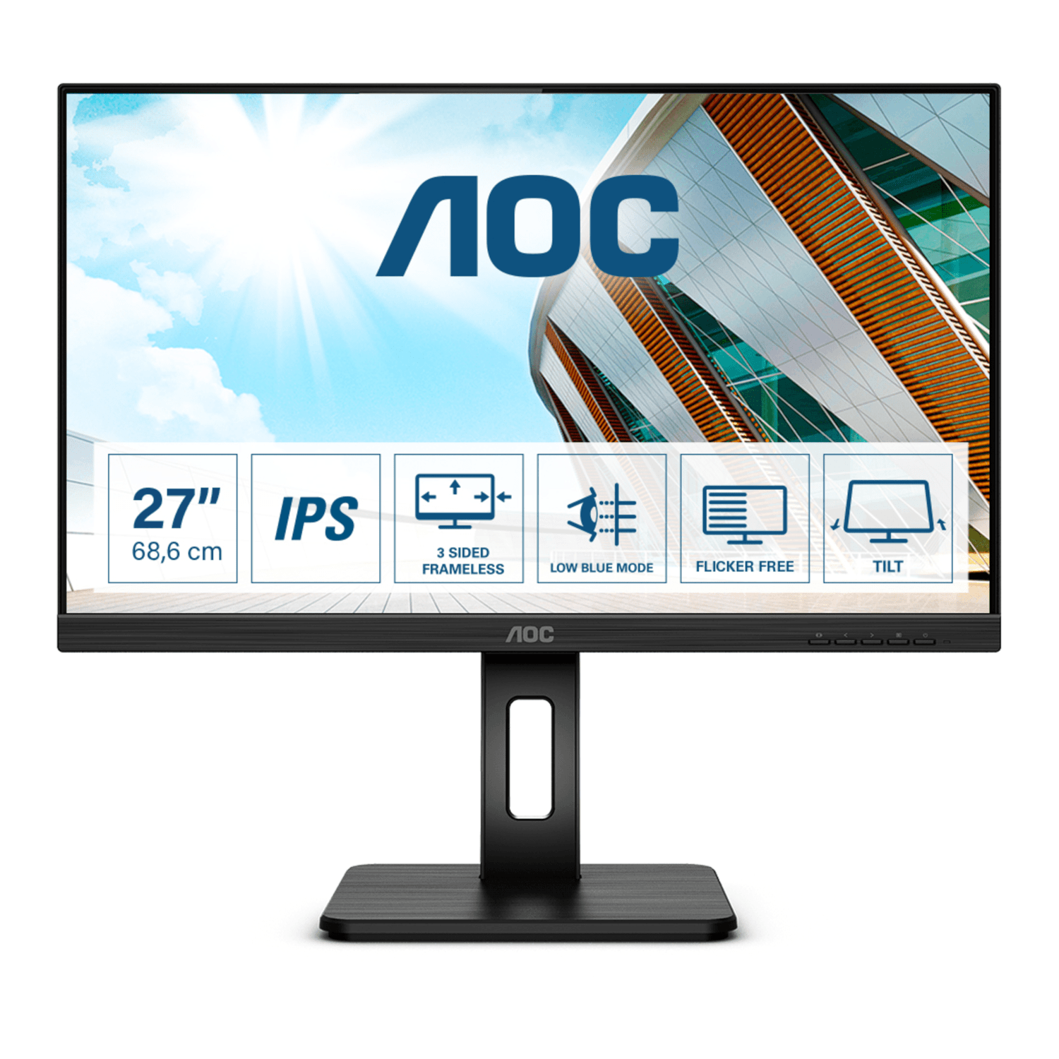 Bild von AOC 27P2Q Office Monitor - IPS, Höhenverstellung, Lautsprecher