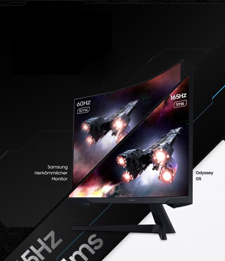 Samsung S27CG554EU Gaming Monitor - Curved, WQHD, 165Hz, 1ms_4