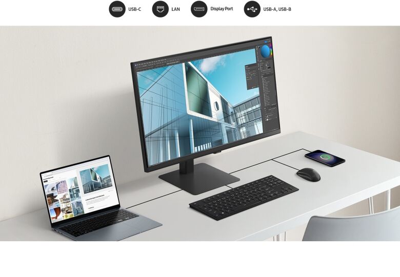 Samsung S24D600UAU Office Monitor - QHD, Höhenverstellung, USB-C_4
