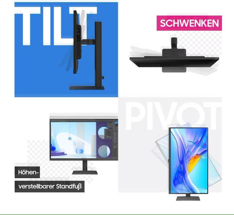 Samsung S24D600UAU Office Monitor - QHD, Höhenverstellung, USB-C_8