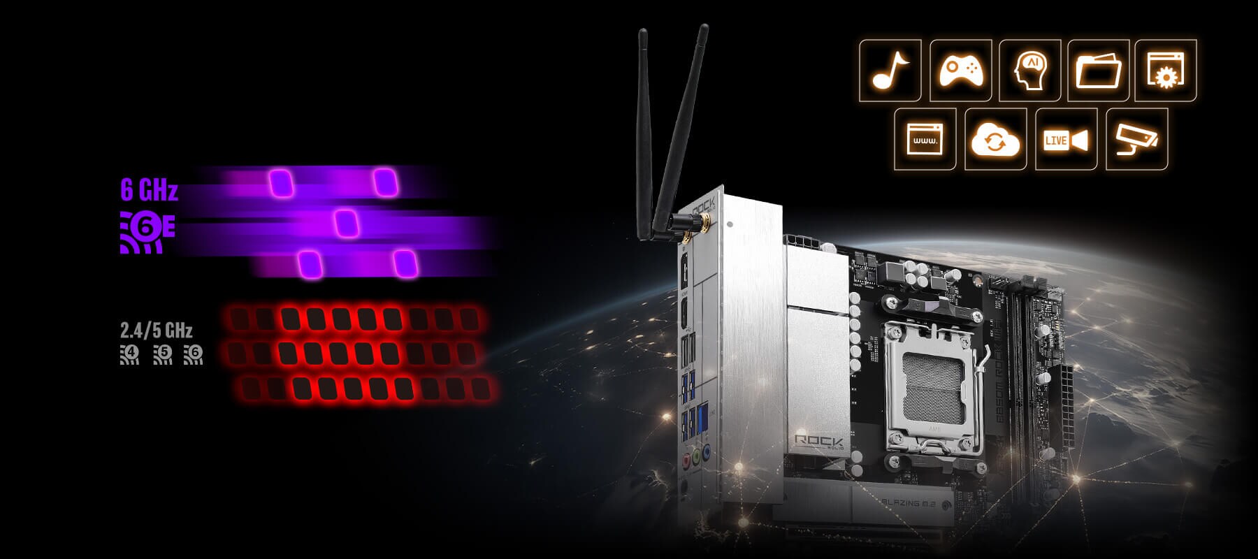 ASRock B850M Rock WiFi Mainboard Sockel AM5_6