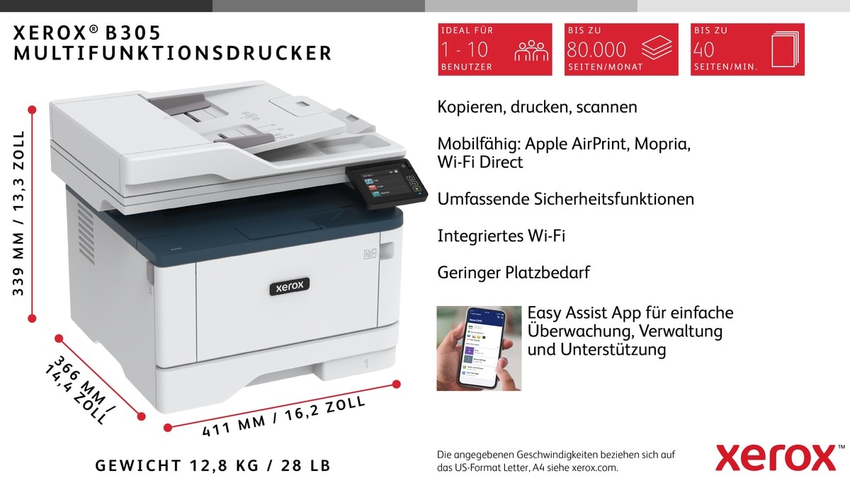 Xerox B305 Laser-Multifunktionsgerät A4 Mono MFP_1