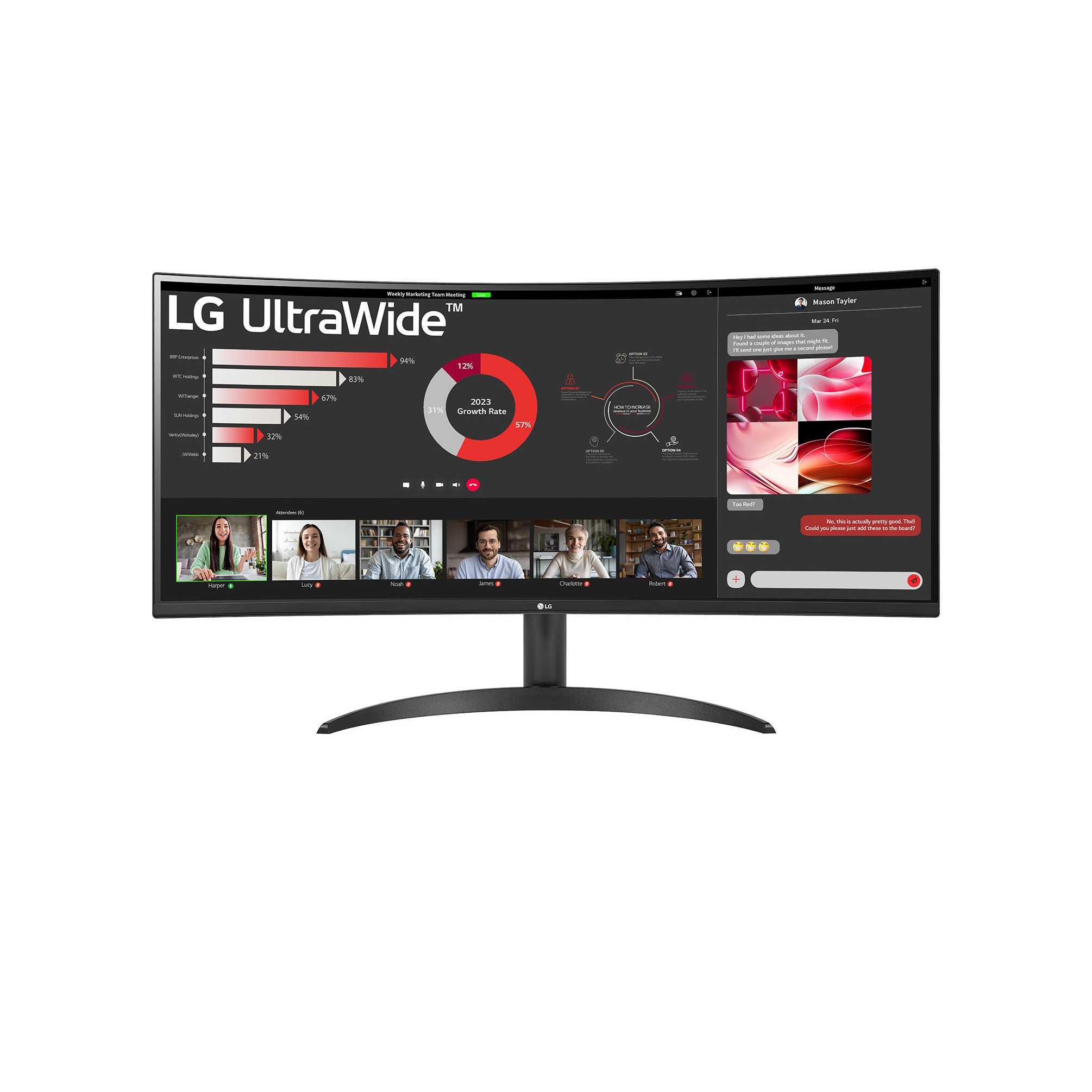 Bild von LG 34WR50QK-B Office Monitor - UWQHD, Curved VA Panel