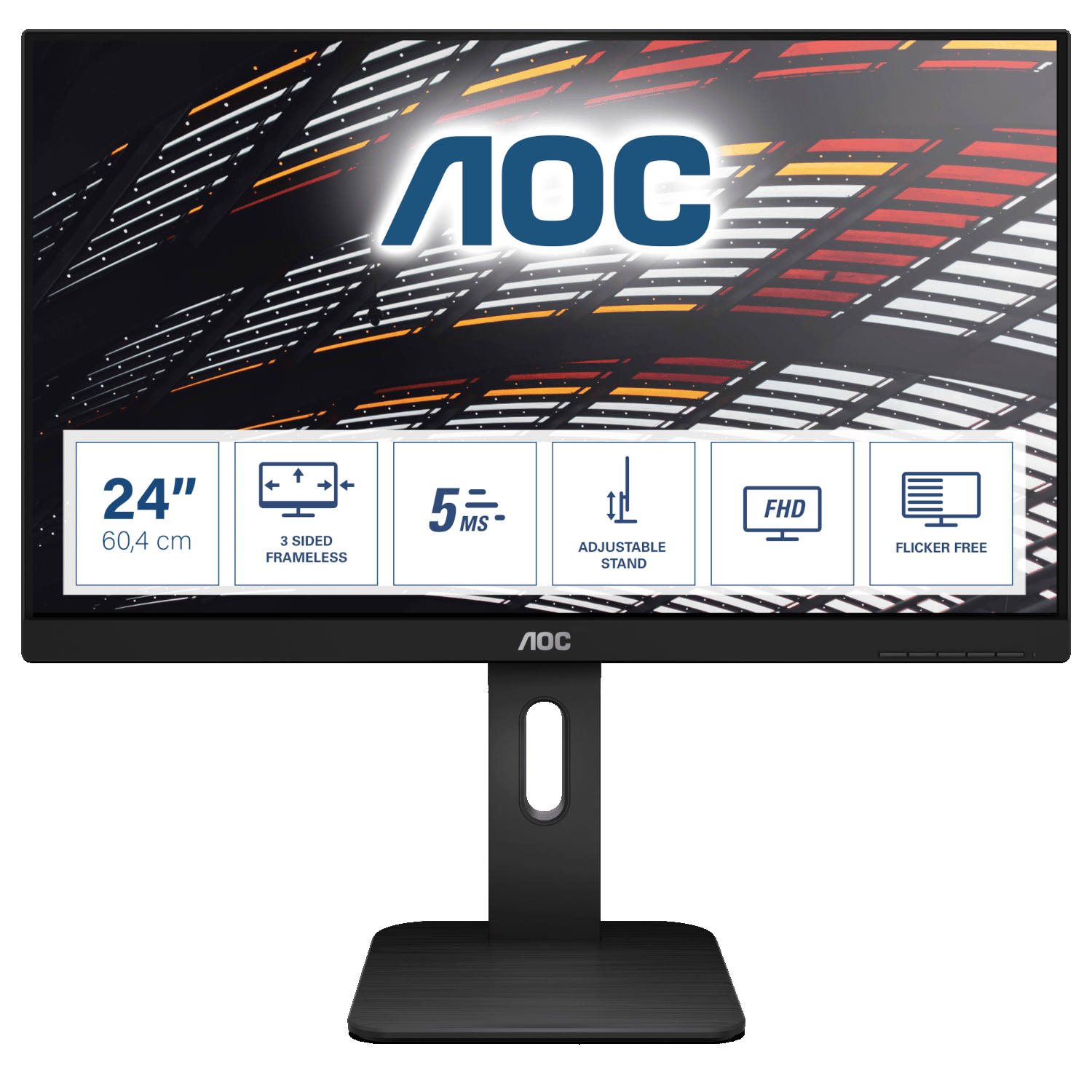 Bild von AOC 24P1 Office Monitor - IPS, Höhenverstellung, Lautsprecher