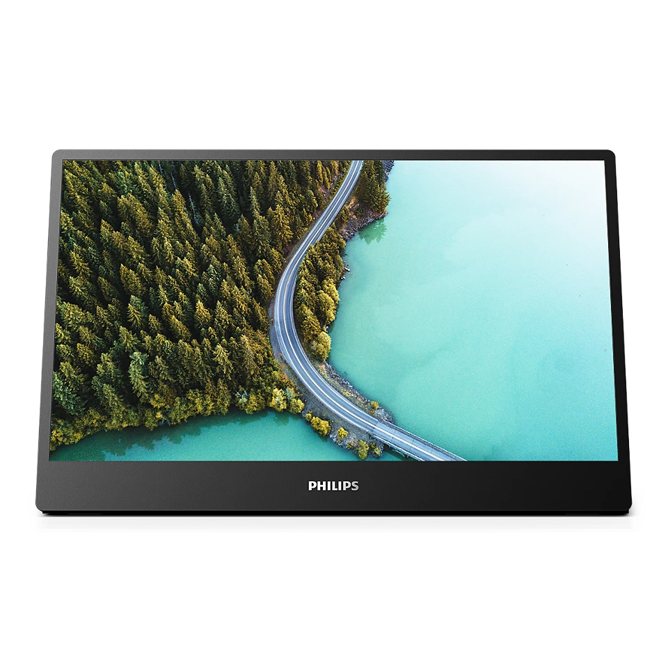 Bild von Philips tragbarer FHD USB-C Monitor 16B1P3302 (1920x1080, USB-C Anschluss, Mehrwinkel Standfuss) schwarz
