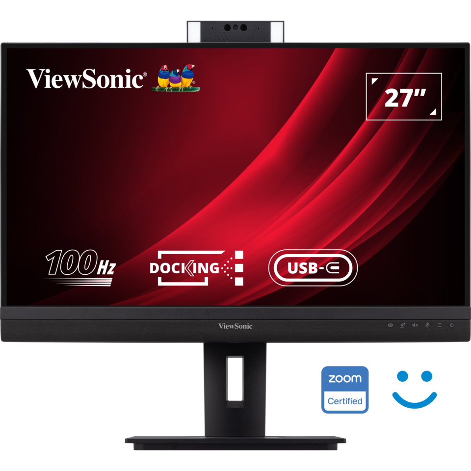 Bild von ViewSonic VG2757V-2K LED Office Monitor 68,58 cm (27 Zoll) Inkl. Kamera mit integriertem Zoom, Mikrofon und 2x 5W Lautsprechern, USB-C Dockingstation,